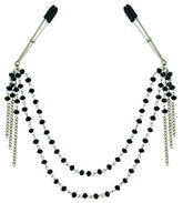 Sportsheets Midnight Black Jeweled Nipple Clips Breast and Nipple Toys